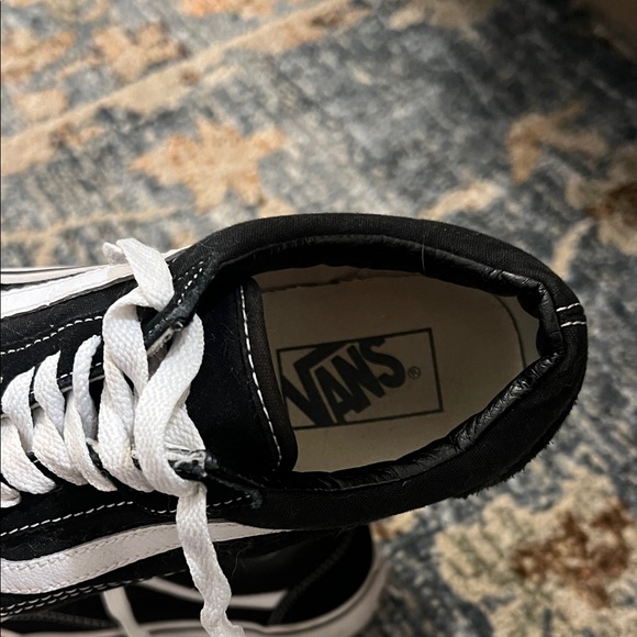 Vans Black and White Suede Lace up Sneakers - Picture 2 of 6